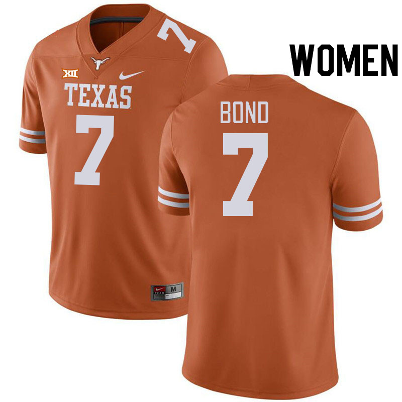 Women #7 Isaiah Bond Texas Longhorns College Football Jerseys Stitched-Orange